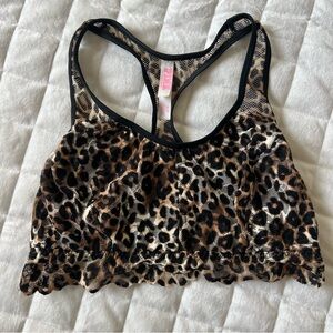 Victoria's Secret Brown and Black Leopard Print Bralette - Small EUC